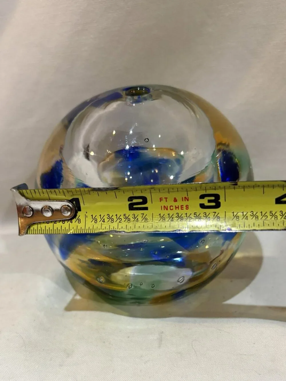 Hand Blown Art Glass Oil Lamp